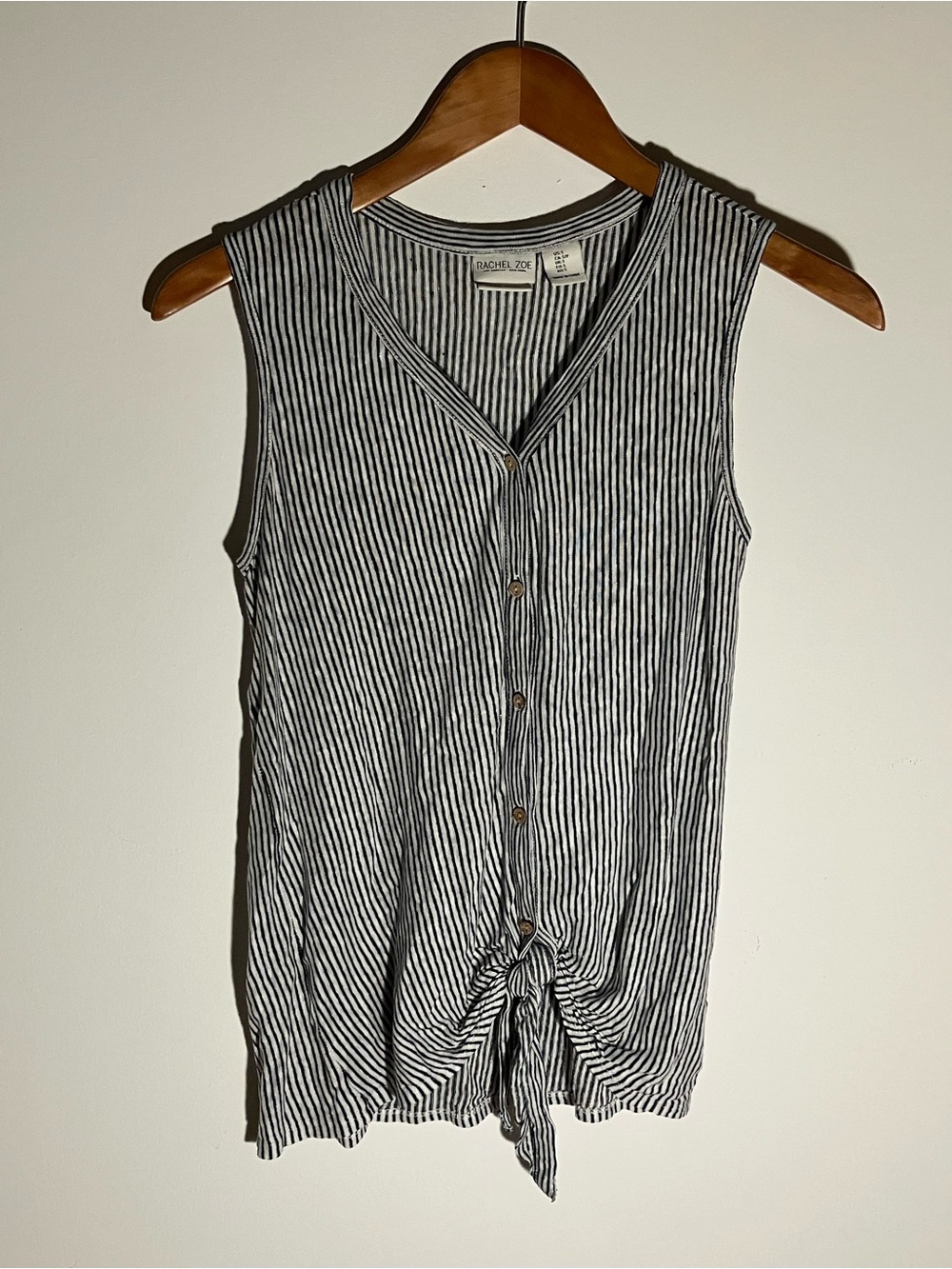 Rachel Zoe Striped Sleeveless Linen Tank Top Size Small